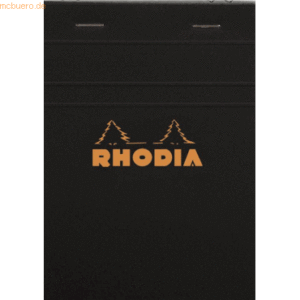 Rhodia Notizblock Rhodia Nr. 13 A6 kariert 80 Blatt schwarz