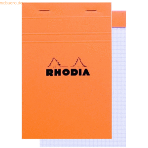 Rhodia Notizblock Nr. 14 11x17cm 80 Blatt 80g kariert orange