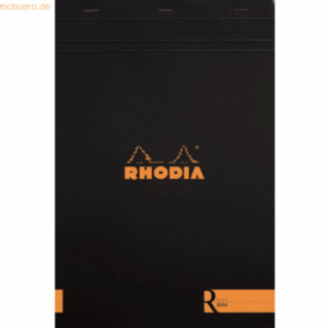 10 x Rhodia Notizblock Rhodia Nr. 14 11x17cm liniert 80 Blatt schwarz