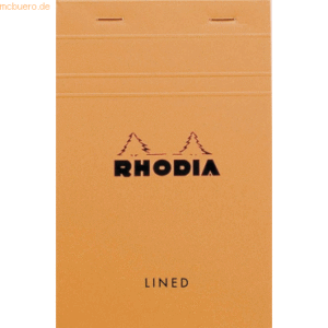 10 x Rhodia Notizblock Rhodia Nr. 14 11x17cm liniert 80 Blatt orange