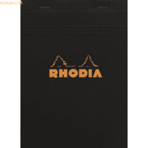 Rhodia Notizblock Rhodia Nr. 16 A5 kariert 80 Blatt schwarz