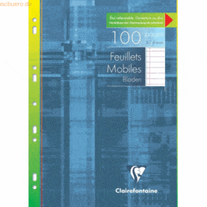 10 x Clairefontaine Ringbucheinlagen A4 liniert mit Rand 50 Blatt