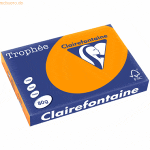5 x Clairefontaine Kopierpapier Trophee A3 80g/qm VE=500 Blatt orange
