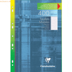 10 x Clairefontaine Ringbucheinlagen A4 kariert mit Rand 200 Blatt