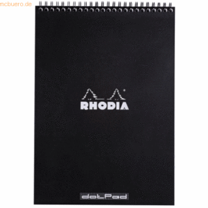 5 x Rhodia Spiralnotizblock A4 80 Blatt 80g Dot Lineatur schwarz