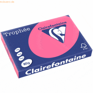 5 x Clairefontaine Kopierpapier Trophee A3 80g/qm VE=500 Blatt eosin