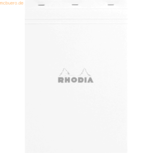 5 x Rhodia Notizblock White Nr. 19 A4+ liniert 80 Blatt weiß