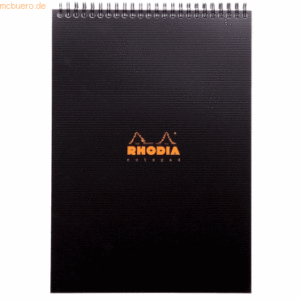Rhodia Notizbuch A4+ 80 Blatt Wire-O-Bindung 90g 80 Blatt kariert schw