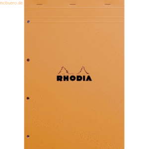 Rhodia Notizblock Rhodia Nr. 20 A4+ kariert 80 Blatt gelocht orange