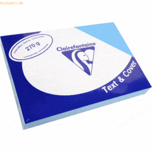 5 x Clairefontaine Deckblätter A4 210x297mm 270g/qm lazurblau Leder VE