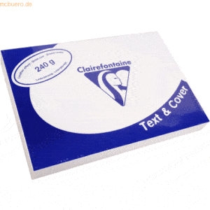 5 x Clairefontaine Deckblätter A4 210x297mm 240g/qm weiß Leder VE=100