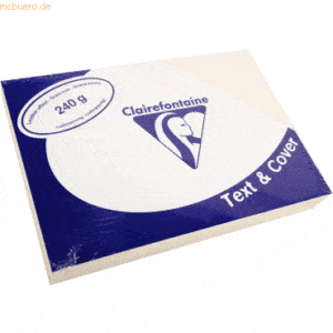 5 x Clairefontaine Deckblätter A4 210x297mm 240g/qm elfenbein Leder VE