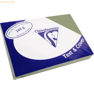 5 x Clairefontaine Deckblätter A4 210x297mm 240g/qm grün Leder VE=100