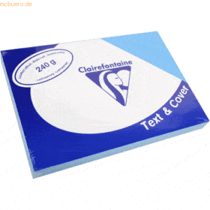 5 x Clairefontaine Deckblätter A4 210x297mm 240g/qm lazurblau Leder VE