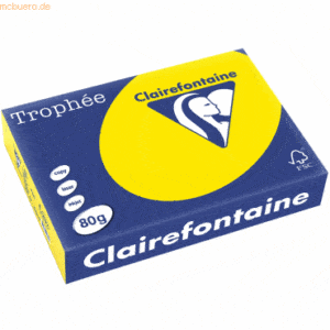 Clairefontaine Kopierpapier Trophee A4 80g/qm VE=500 Blatt fluo gelb