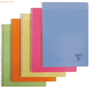 10 x Clairefontaine Spiralbuch A4 Linicolor Seyes-Lineatur 50 Blatt fa