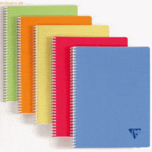 10 x Clairefontaine Spiralbuch A4+ Linicolor kariert 50 Blatt farbig s