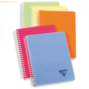 5 x Clairefontaine Spiralbuch Linicolor A5 90 Blatt liniert farbig sor