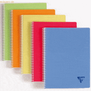 5 x Clairefontaine Kollegblock Linicolor A4 kariert 80 Blatt