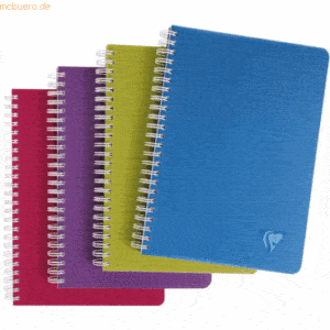 10 x Clairefontaine Spiralbuch Linicolor 9x14cm 50 Blatt kariert farbi