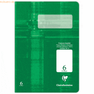 25 x Clairefontaine Schulheft A5 16 Blatt Lineatur 6 blanko