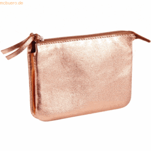 4 x Clairefontaine Tasche klein Leder mit 2 Fächern 13x9cm copper