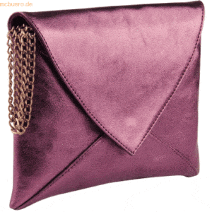 2 x Clairefontaine Handtasche/Clutch Esmeralda Leder 20x14cm cherry