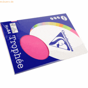 10 x Clairefontaine Kopierpapier Trophee A4 160g/qm 50 Blatt fuchsia