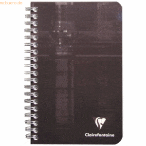 5 x Clairefontaine Spiralheft 11x17cm blanko 90 Blatt farbig sortiert