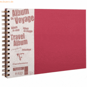 5 x Clairefontaine Reisealbum A4 Agebag liniert/blanko 40+40 Blatt rot