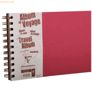 5 x Clairefontaine Reisealbum A5 Agebag liniert/blanko 40+40 Blatt rot