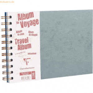 5 x Clairefontaine Reisealbum A5 Agebag liniert Rand 40 Blatt grau