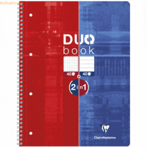 Clairefontaine Collegeblock Duobook A4+ 80 Blatt 90g/qm kariert/linier