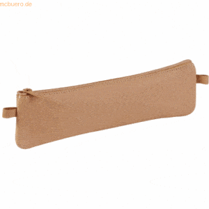 Clairefontaine Schlampermäppchen Leder flach 22x6cm Naturton