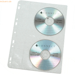 Connect CD-Hüllen PP für 4CD/DVD transparent gelocht VE=10 Stück