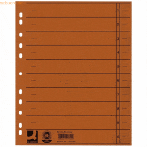 Connect Trennblätter A4 230g/qm durchgefärbt orange VE=100 Stück