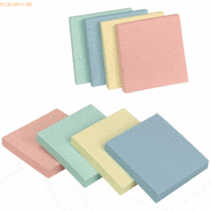 Connect Haftnotizen 76x76mm Pastellfarben sortiert VE=12x100 Blatt