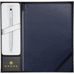 Cross Geschenkset Classic Century Kugelschreiber chrom + Journal Blau