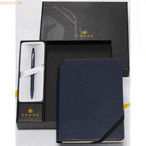 Cross Kugelschreiber Click + Notizbuch Mitternachtsblau im Geschenkset
