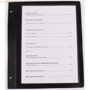 Dataplus Einlegeblatt für Speisekarte A5 Vorder/Rückseite schwarz