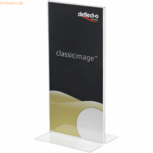 Deflecto Tischaufsteller Classic Image gerade DINlang transparent