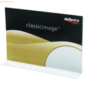 12 x Deflecto Tischaufsteller Classic Image gerade A5 quer transparent