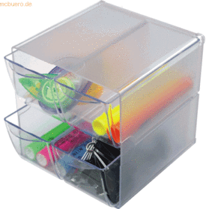 Deflecto Organiser Cube transparent 4 Schubladen 18x15x15cm