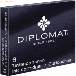 20 x Diplomat Tintenpatronen Standard 6er Packung schwarz