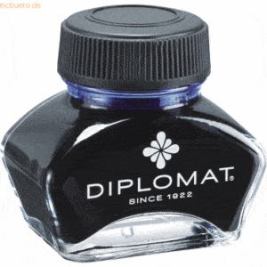 6 x Diplomat Tintenglas 30 ml königsblau