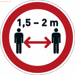 Durable Gebotsaufkleber 'Abstand halten' ablösbar