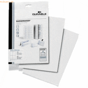 Durable Einsteckschilder 105x148mm 20 Bogen (80 Schilder) weiß