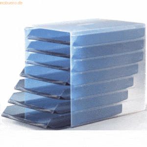 Durable Schubladenbox Idealbox 7 Fächer transluzent blau