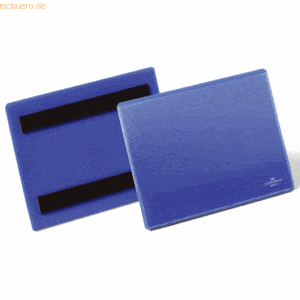 Durable Kennzeichnungstasche magnetisch A6 quer blau VE=50 Stück