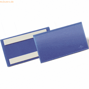 Durable Etikettentaschen selbstklebend 150x67mm blau VE=50 Stück